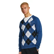 Fred Perry - Lambswool Argyle V-Neck Jumper