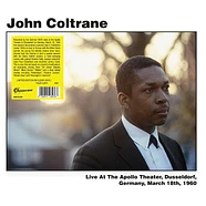 John Coltrane - Live at the Apollo Theater, Dusseldorf Clear Vinyl Edtion
