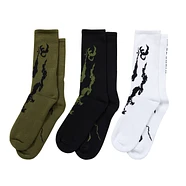 Maharishi - Bonsai Dragon Sport Socks 3 Pack