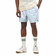 Lacoste - Striped Seersucker Swim Trunks