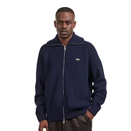 Lacoste - Ribbed Wool Zip Neck Sweater