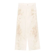 BEAMS BOY - White Paint Pants