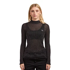 Fred Perry x Amy Winehouse Foundation - Open-Knit Metallic Ribbed Top