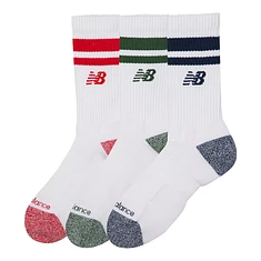 New Balance - Active Lifestyle Striped Crew Socks 3 Pack