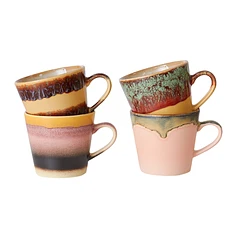 HKLIVING - 70s Ceramics: Cappuccino Mugs (Set of 4)