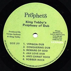 Prophets - King Tubby's Prophesy Of Dub Black Vinyl Edition