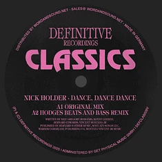 Nick Holder - Dance, Dance, Dance (Orig,Hodges,Trackheadz Rmxs)