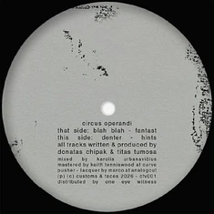 Circus Operandi - Cfv 001