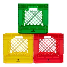 Vinyl Crate - 12" Vinyl Crate Rasta Edition: Bright Green - Yellow - Red