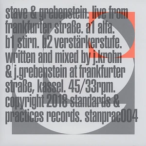 Stave & Grebenstein - Live From Frankfurter Strasse Black Vinyl Edition