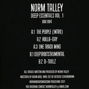 Norm Talley - Deep Essentials Volume 1