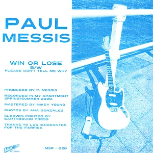 Paul Messis - Win Or Lose / Please Don't Tell Me