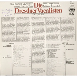 Dresdner Vocalisten, Josquin Des Prés, Roland de Lassus, William Byrd, Franz Schubert, Robert Schumann - Die Dresdner Vocalisten
