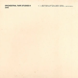 Zake - Orchestral Tape Studies II Transparent Rose Vinyl Edition