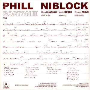 Phill Niblock - Boston Iii / Tenor / Index