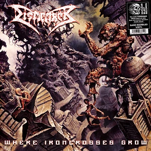 Dismember - Where Iron crosses Grow limited sand Marbled Vinyl Edition