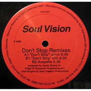Soul Vision - Don't Stop (Remixes)