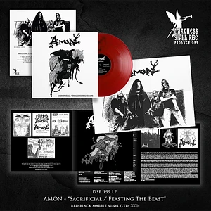 Amon - Sacrificial Feasting The Beast Red bBlack Marble Vinyl Edition