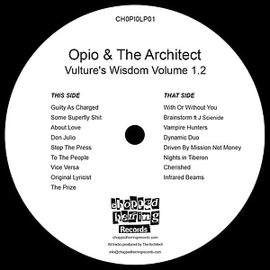 Opio & The Architect - Wisdom Volume 1.2 Blue Vinyl Edition