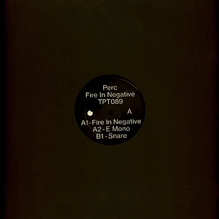 Perc - Fire In Negative 2022 Black Vinyl Edition