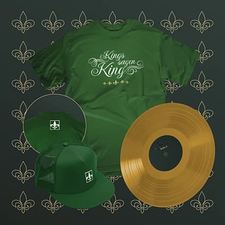 haiyti - kings sagen king HHV Exclusive Golden Vinyl LP & Green Mesh Cap & T-Shirt Bundle