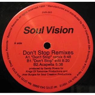 Soul Vision - Don't Stop (Remixes)