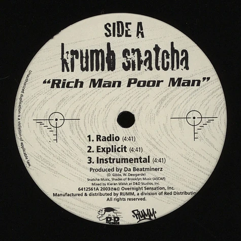 Krumb Snatcha - Rich man poor man