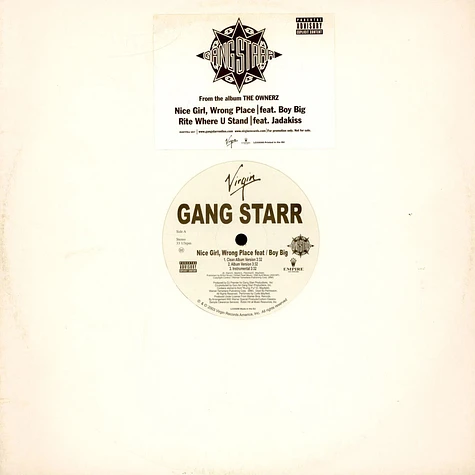 Gang Starr - Nice Girl, Wrong Place / Rite Where U Stand