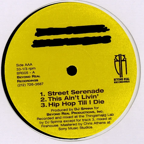 I.G. Off And Hazadous - Street Serenade / This Ain't Livin' / Hip Hop Till I Die