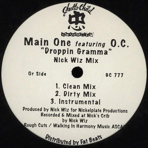 Main One feat. OC - Droppin gramma Tic Mix / Nick Wiz Mix