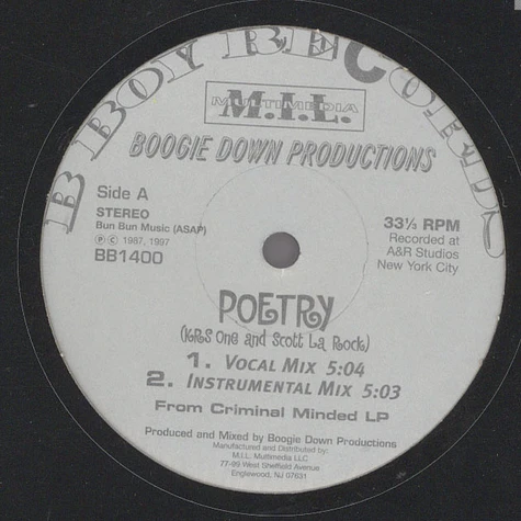 Boogie Down Productions - Poetry