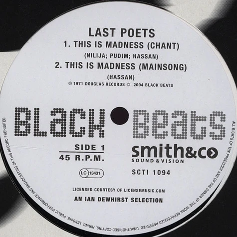 Last Poets / Time Zone - This is madness / the wild style