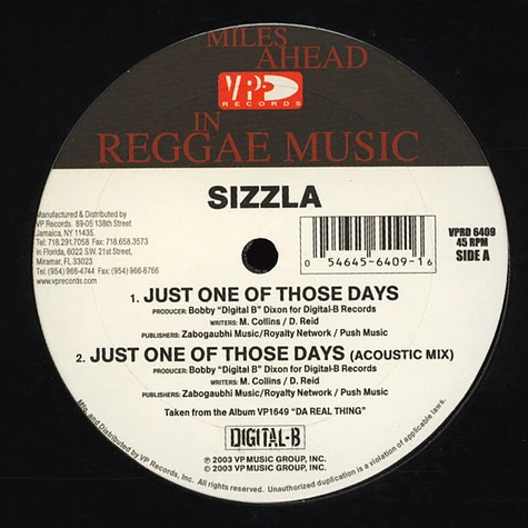 Sizzla - Just one of those days