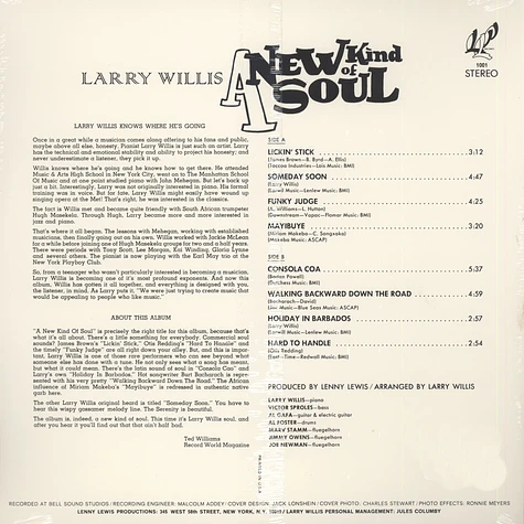 Larry Willis (Blood, Sweat & Tears) - A new kind of soul