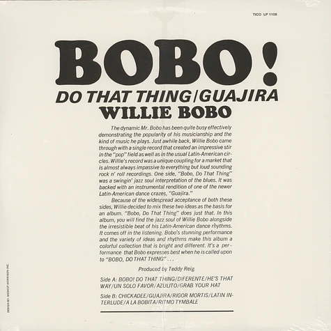 Willie Bobo - Do that thing guajira