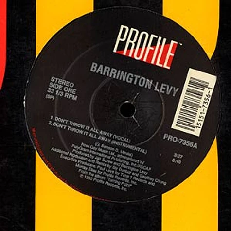 Barrington Levy - Don't throw it all away
