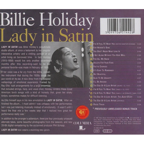 Billie Holiday - Lady in satin