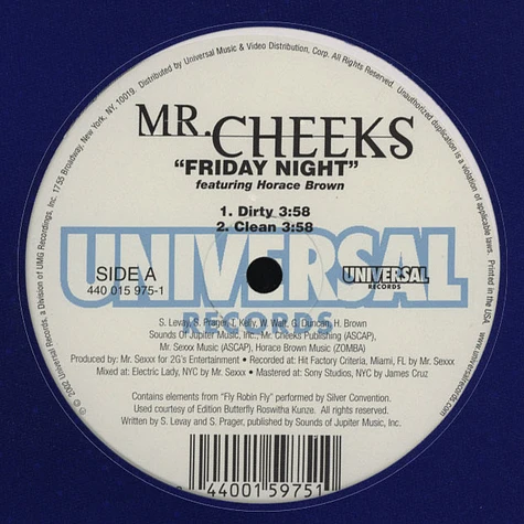 Mr.Cheeks of Lost Boyz - Friday night feat. Horace Brown