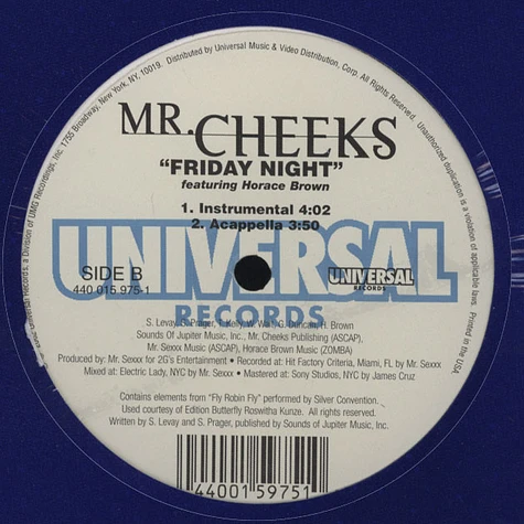 Mr.Cheeks of Lost Boyz - Friday night feat. Horace Brown