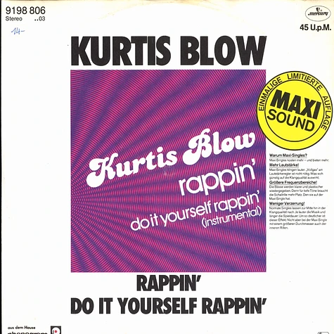 Kurtis Blow - Rappin