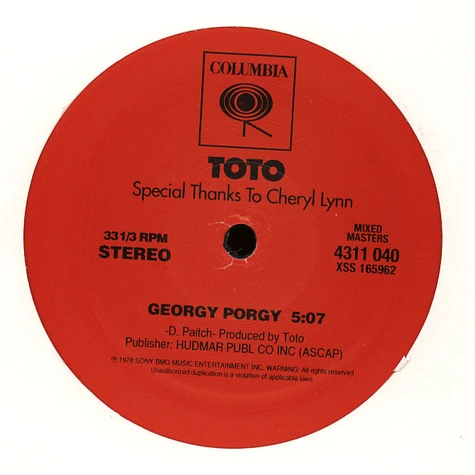 Toto - Georgy porgy