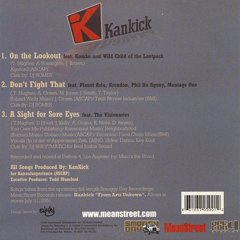 Kan Kick - On The Lookout / Live As It Gets / A Sight For Sore Eyes