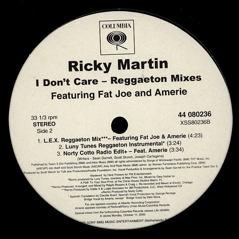 Ricky Martin - I Don't Care (Reggaeton Mixes)