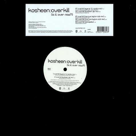 Kosheen - Overkill (is it over now?)