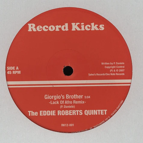 The Eddie Roberts Quintet / Lack Of Afro - Giorgio's brother Lack Of Afro remix / Wait a minute remix
