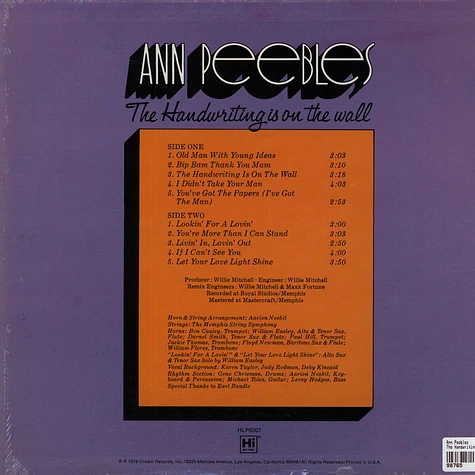 Ann Peebles - The Handwriting Is On The Wall