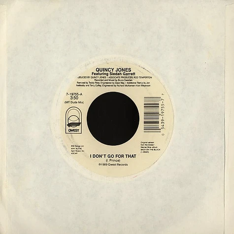Quincy Jones - I don't go for that feat. Siedah Garrett