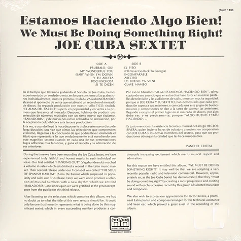 The Joe Cuba Sextet - We must be doing something right!