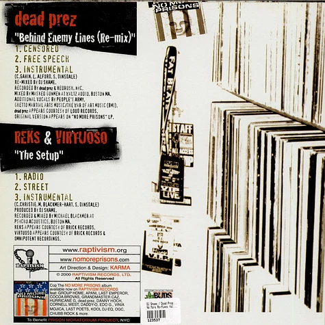 DJ Shame / Dead Prez / Reks & Virtuoso - No More Re-Mixes Vol 1: Behind Enemy Lines / The Setup