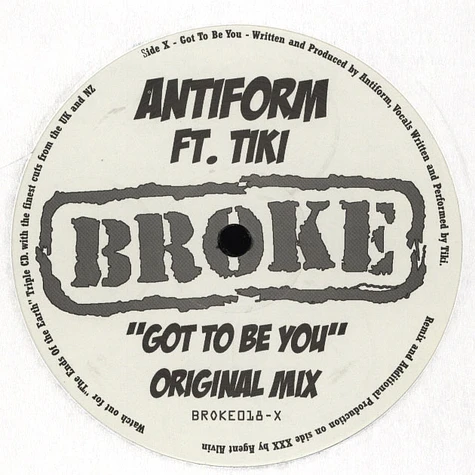 Antiform - Got to be you feat. Tiki